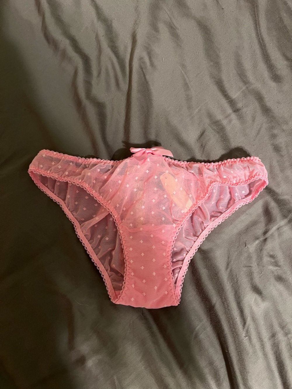 Victoria’s Secret Pink Sheer Dot Bikini Briefs with Bow